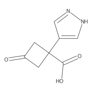 3-oxo-1-(1H-pyrazol-4-yl)cyclobutane-1-carboxylic acid Structure