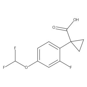 1-[4-(Difluoromethoxy)-2-fluorophenyl]cyclopropane-1-carboxylic acid结构式