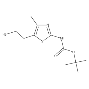 tert-butyl N-[4-methyl-5-(2-sulfanylethyl)-1,3-thiazol-2-yl]carbamate结构式