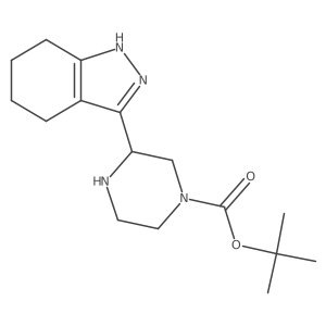 tert-butyl 3-(4,5,6,7-tetrahydro-1H-indazol-3-yl)piperazine-1-carboxylate结构式