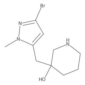 3-[(3-bromo-1-methyl-1H-pyrazol-5-yl)methyl]piperidin-3-ol Structure