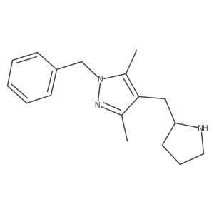 1-benzyl-3,5-dimethyl-4-[(pyrrolidin-2-yl)methyl]-1H-pyrazole结构式