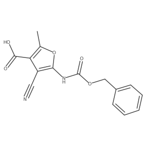 4-Cyano-2-methyl-5-(phenylmethoxycarbonylamino)furan-3-carboxylic acid结构式