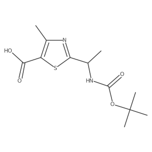 4-Methyl-2-[1-[(2-methylpropan-2-yl)oxycarbonylamino]ethyl]-1,3-thiazole-5-carboxylic acid Structure