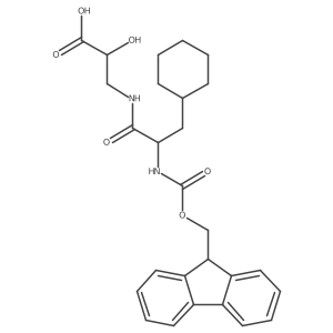 (2S)-3-[3-cyclohexyl-2-({[(9H-fluoren-9-yl)methoxy]carbonyl}amino)propanamido]-2-hydroxypropanoic acid Structure