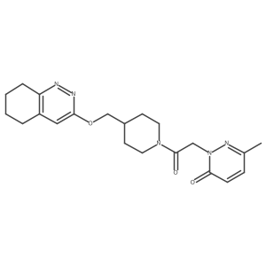 6-Methyl-2-(2-oxo-2-{4-[(5,6,7,8-tetrahydrocinnolin-3-yloxy)methyl]piperidin-1-yl}ethyl)-2,3-dihydropyridazin-3-one结构式