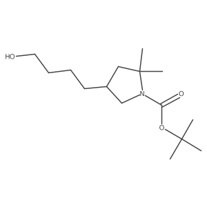 Tert-butyl 4-(4-hydroxybutyl)-2,2-dimethylpyrrolidine-1-carboxylate结构式
