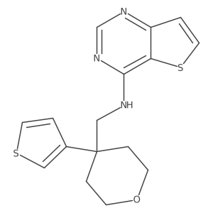 N-{[4-(thiophen-3-yl)oxan-4-yl]methyl}thieno[3,2-d]pyrimidin-4-amine结构式
