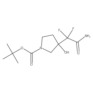 Tert-butyl 3-(carbamoyldifluoromethyl)-3-hydroxypyrrolidine-1-carboxylate结构式