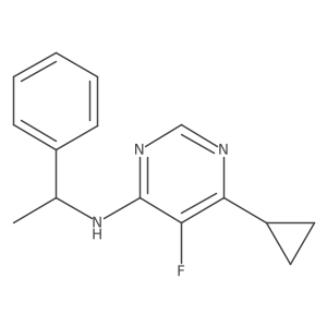 6-Cyclopropyl-5-fluoro-N-(1-phenylethyl)pyrimidin-4-amine结构式