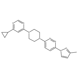 4-cyclopropyl-6-{4-[6-(3-methyl-1H-pyrazol-1-yl)pyridazin-3-yl]piperazin-1-yl}pyrimidine结构式