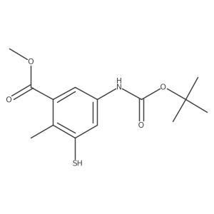 Methyl 5-{[(tert-butoxy)carbonyl]amino}-2-methyl-3-sulfanylbenzoate结构式