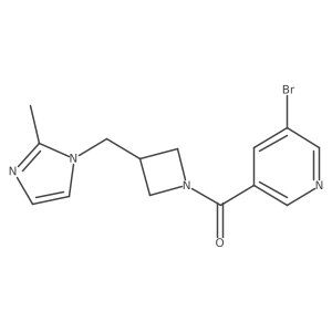 3-bromo-5-{3-[(2-methyl-1H-imidazol-1-yl)methyl]azetidine-1-carbonyl}pyridine结构式