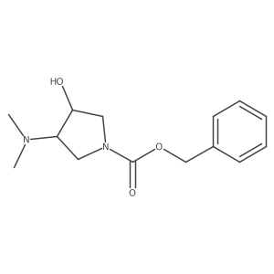 rac-benzyl (3R,4S)-3-(dimethylamino)-4-hydroxypyrrolidine-1-carboxylate结构式