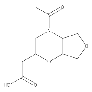 rac-2-[(2R,4aR,7aS)-4-acetyl-hexahydro-2H-furo[3,4-b][1,4]oxazin-2-yl]acetic acid结构式