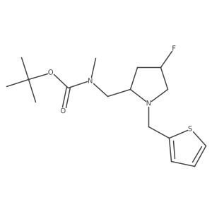 tert-butyl N-{[(2S,4S)-4-fluoro-1-[(thiophen-2-yl)methyl]pyrrolidin-2-yl]methyl}-N-methylcarbamate Structure