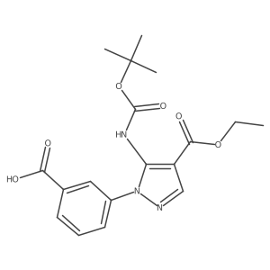 3-(5-{[(tert-butoxy)carbonyl]amino}-4-(ethoxycarbonyl)-1H-pyrazol-1-yl)benzoic acid Structure