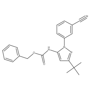 benzyl N-[3-tert-butyl-1-(3-cyanophenyl)-1H-pyrazol-5-yl]carbamate结构式