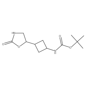 tert-Butyl (rel-3-(2-oxooxazolidin-5-yl)cyclobutyl)carbamate结构式