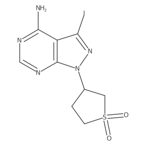 3-(4-Amino-3-iodo-1H-pyrazolo[3,4-d]pyrimidin-1-yl)tetrahydrothiophene 1,1-dioxide Structure