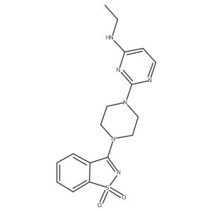 3-{4-[4-(Ethylamino)pyrimidin-2-yl]piperazin-1-yl}-1lambda6,2-benzothiazole-1,1-dione Structure