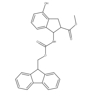 methyl 1-({[(9H-fluoren-9-yl)methoxy]carbonyl}amino)-4-hydroxy-2,3-dihydro-1H-indene-2-carboxylate结构式