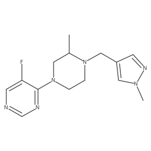 5-fluoro-4-{3-methyl-4-[(1-methyl-1H-pyrazol-4-yl)methyl]piperazin-1-yl}pyrimidine Structure