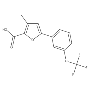 3-Methyl-5-(3-(trifluoromethoxy)phenyl)furan-2-carboxylic acid结构式