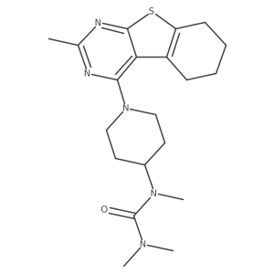 1,3,3-Trimethyl-1-(1-{5-methyl-8-thia-4,6-diazatricyclo[7.4.0.0^{2,7}]trideca-1(9),2,4,6-tetraen-3-yl}piperidin-4-yl)urea Structure
