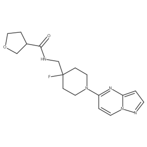 N-[(4-fluoro-1-{pyrazolo[1,5-a]pyrimidin-5-yl}piperidin-4-yl)methyl]oxolane-3-carboxamide Structure