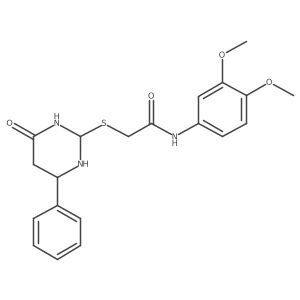 N-(3,4-dimethoxyphenyl)-2-[(4-oxo-6-phenyl-1,3-diazinan-2-yl)sulfanyl]acetamide Structure