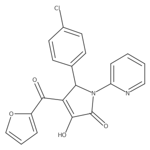 5-(4-chlorophenyl)-4-(furan-2-carbonyl)-3-hydroxy-1-(pyridin-2-yl)-1H-pyrrol-2(5H)-one Structure