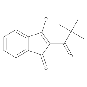 1H-Indene-1,3(2H)-dione, 2-(2,2-dimethyl-1-oxopropyl)-, ion(1-)结构式