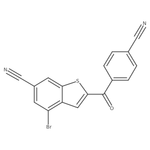 4-Bromo-2-(4-cyanobenzoyl)benzo[b]thiophene-6-carbonitrile结构式
