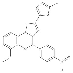 7-Methoxy-2-(5-methylfuran-2-yl)-5-(4-nitrophenyl)-1,10b-dihydropyrazolo[1,5-c][1,3]benzoxazine结构式