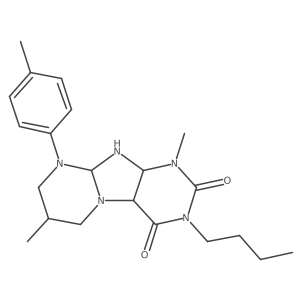 3-butyl-1,7-dimethyl-9-(4-methylphenyl)-6,7,8,9a,10,10a-hexahydro-4aH-purino[7,8-a]pyrimidine-2,4-dione Structure