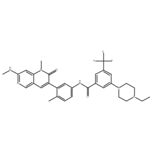 Benzamide,n-[3-[1,2-dihydro-1-methyl-7-(methylamino)-2-oxo-1,6-naphthyridin-3-yl]-4-methylphenyl]-3-(4-ethyl-1-piperazinyl)-5-(trifluoromethyl)-结构式