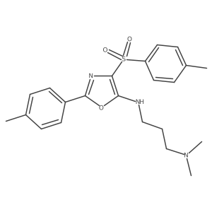 N1,N1-dimethyl-N3-(2-(p-tolyl)-4-tosyloxazol-5-yl)propane-1,3-diamine结构式