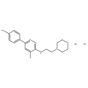 3-(2-Morpholinoethylamino)-4-methyl-6-(4-hydroxyphenyl)pyridazine dihydrobromide Structure