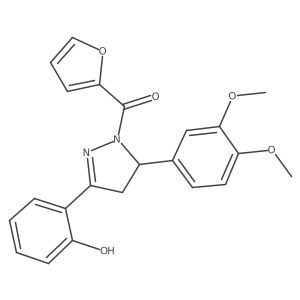 2-[5-(3,4-dimethoxyphenyl)-1-(furan-2-carbonyl)-4,5-dihydro-1H-pyrazol-3-yl]phenol Structure