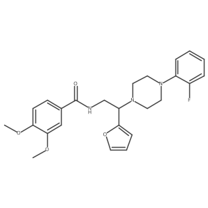 N-(2-(4-(2-fluorophenyl)piperazin-1-yl)-2-(furan-2-yl)ethyl)-3,4-dimethoxybenzamide结构式