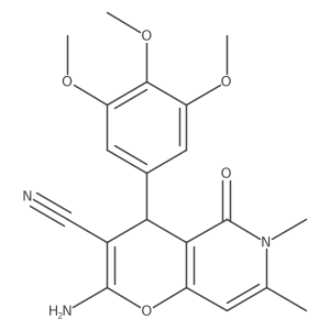 2-amino-6,7-dimethyl-5-oxo-4-(3,4,5-trimethoxyphenyl)-5,6-dihydro-4H-pyrano[3,2-c]pyridine-3-carbonitrile Structure