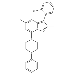 3-(2-Chlorophenyl)-2,5-dimethyl-7-(4-phenylpiperazin-1-yl)pyrazolo[1,5-a]pyrimidine结构式