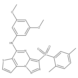 N-(3,5-dimethoxyphenyl)-3-((2,5-dimethylphenyl)sulfonyl)thieno[2,3-e][1,2,3]triazolo[1,5-a]pyrimidin-5-amine结构式