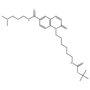 Tert-butyl (6-(6-((3-(dimethylamino)propyl)carbamoyl)-2-oxoquinolin-1(2h)-yl)hexyl)carbamate结构式