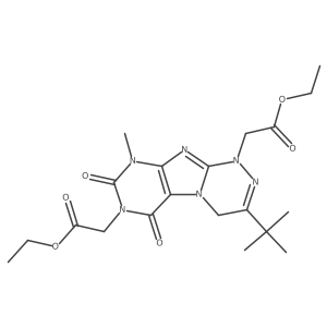 diethyl 2,2'-(3-(tert-butyl)-9-methyl-6,8-dioxo-8,9-dihydro-[1,2,4]triazino[3,4-f]purine-1,7(4H,6H)-diyl)diacetate Structure