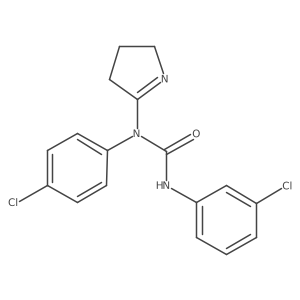 3-(3-chlorophenyl)-1-(4-chlorophenyl)-1-(3,4-dihydro-2H-pyrrol-5-yl)urea结构式