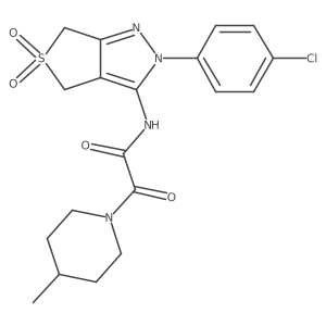 N-(2-(4-chlorophenyl)-5,5-dioxido-4,6-dihydro-2H-thieno[3,4-c]pyrazol-3-yl)-2-(4-methylpiperidin-1-yl)-2-oxoacetamide Structure