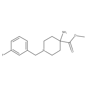 Methyl 4-amino-1-(3-fluorobenzyl)piperidine-4-carboxylate结构式