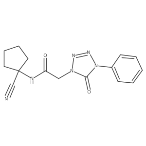 N-(1-cyanocyclopentyl)-2-(5-oxo-4-phenyl-4,5-dihydro-1H-1,2,3,4-tetrazol-1-yl)acetamide结构式